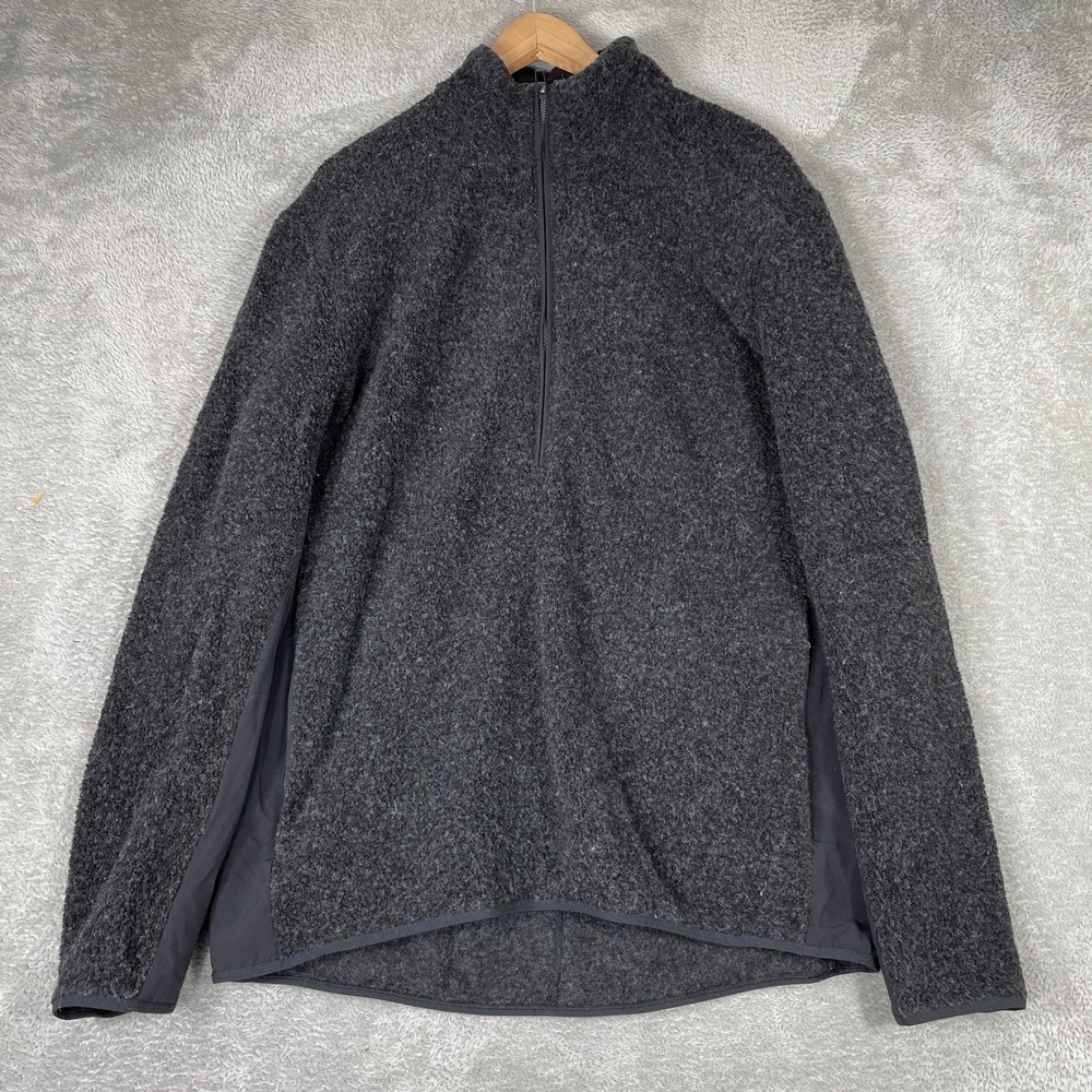 Lululemon Tundra Trek Quarter Zip Pullover Mens XL Gray Wool Blend Fleece Jacket